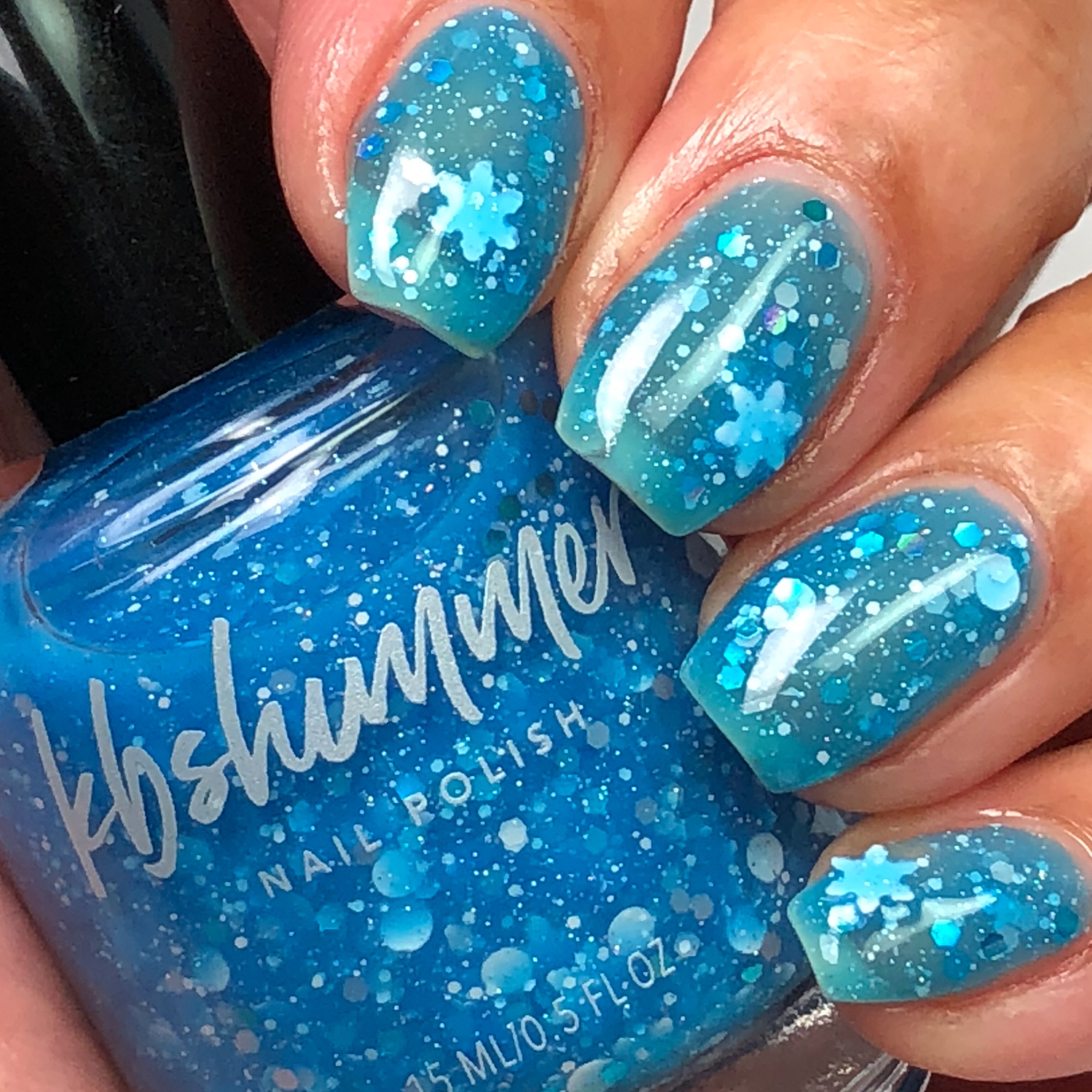 KBShimmer I Got A Crush On Blue Glitter Nail Polish- 0.5 oz Full Sized  Bottle